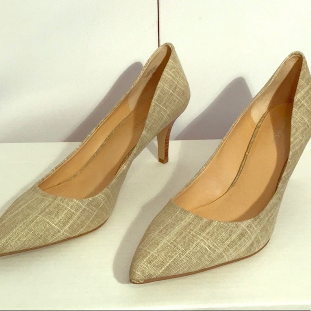 Nine West ELISE pointed toe pumps canvas/wood heel